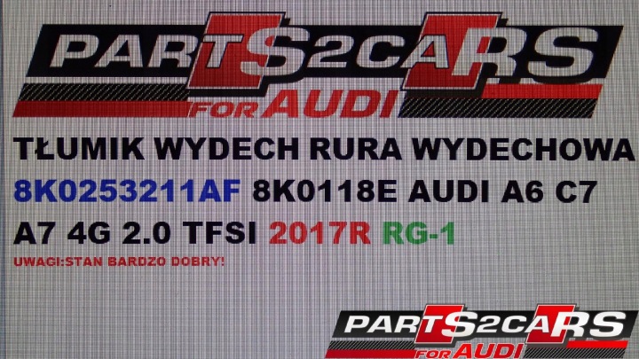 TUYAU D'ÉCHAPPEMENT AUDI A7 C7 4G8 2.0 TFSI 8K0253211AF