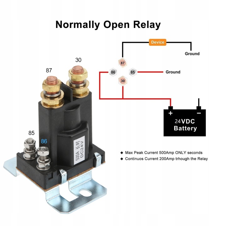 RELAIS DE DÉMARRAGE DÉMARREUR 24 V 500A 2P DÉMARREUR PROTECTION BATTERIE