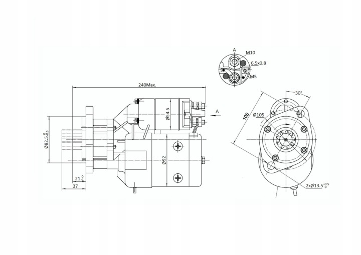 DÉMARREUR AVEC RÉDUCTEUR TYPE MAGNETON LAMBORGHINI SAME 9142602 ELMOT