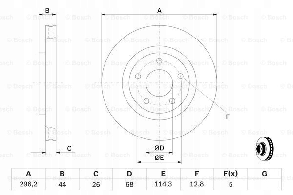 DISCO DE FRENADO NISSAN QASHQAI 07- COLORADO BOSCH BOS0986479C04 