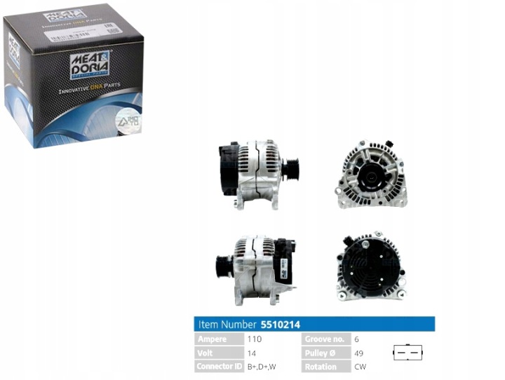 ALTERNATEUR 14V 110A VERS VW SHARAN 1.8