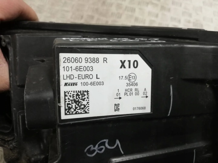 VV PHARE GAUCHE AVANT COMPLET LED RENAULT ZOE LIFT 2018- 260609388R
