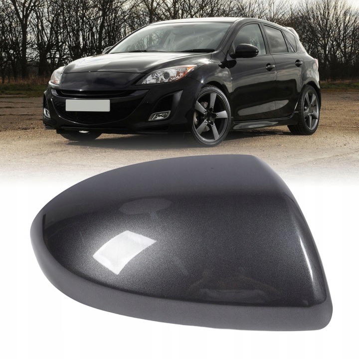 MAZDA 3 20010–2013 REVÊTEMENTS CARCASSES MIROIRS GRIS DANS PRAWO