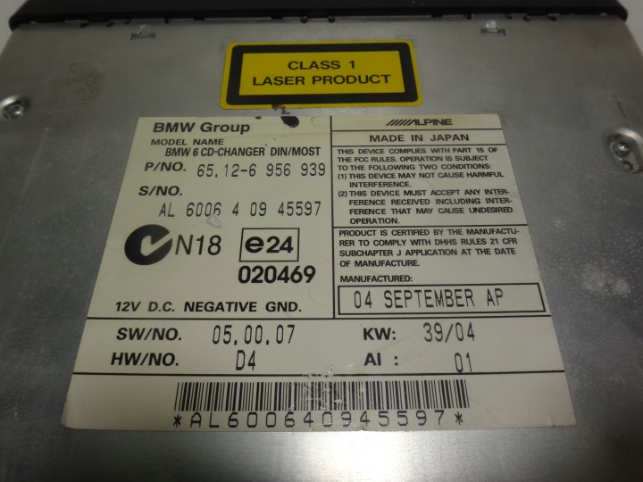 CHANGEUR CD MAGAZYNEK BMW 5 E60 E61 6 E63 E64