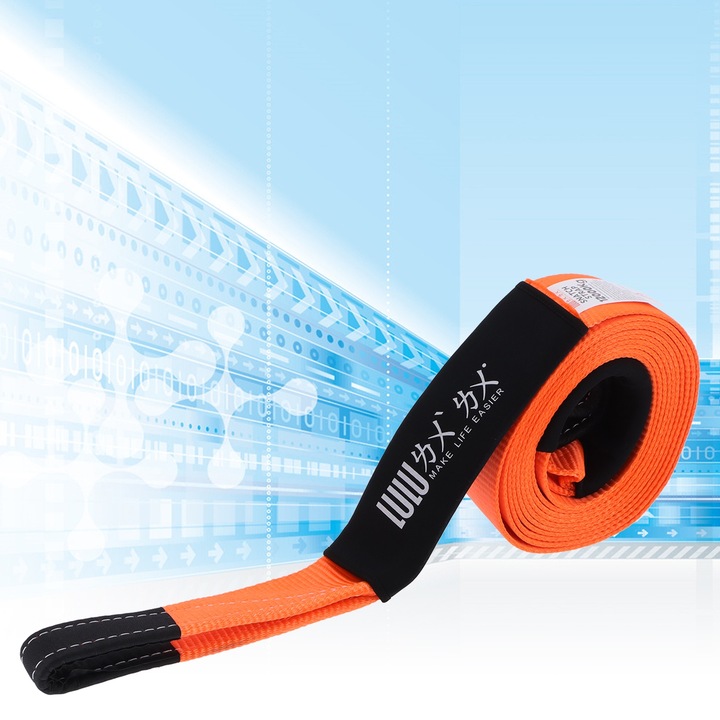 PAS GANCHO DE REMOLQUE LINA CABLE HOLOWNICZA 6 M 12 TONY COLOR NARANJA 