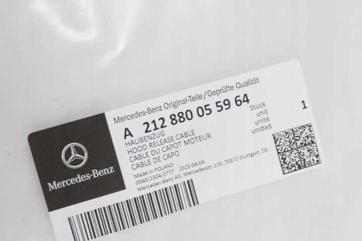 MERCEDES-BENZ E-CLASS W212ORYGINALNA CÂBLE SERRURE CAPOTS A2128800559 2016