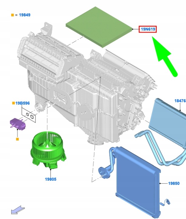 FORD EDGE MK2 FILTRE AIR BERLINE PRZECIWZAPACHOWY I 2346924