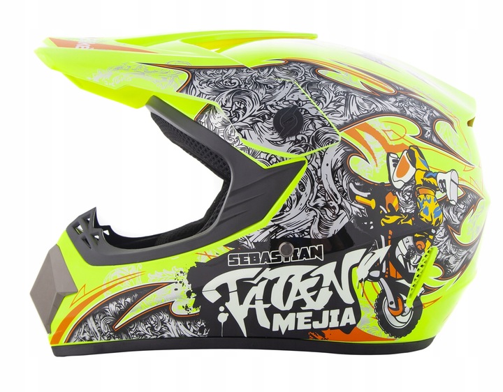 REGALO NA URODZINY CASCO CROSSOWY LEKKI ENDURO QUAD S +GOGLE+REKAWICE 