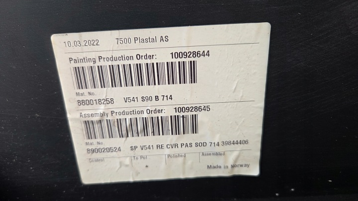 VOLVO S90 II 17- PARE-CHOCS ARRIÈRE ARRIÈRE 31383297 NEUF