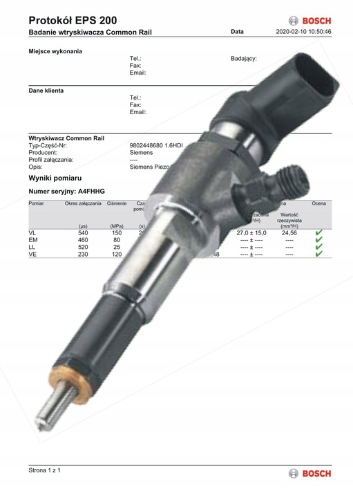 NOZZLE SIEMENS1.6HDI A2C59513556 9683957280 