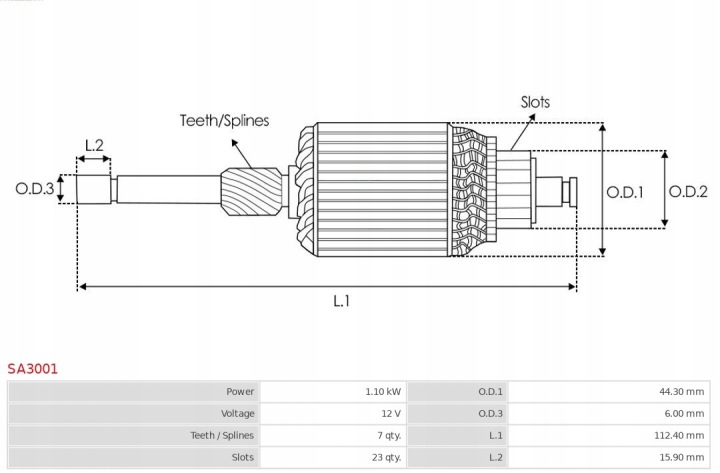ROTOR DÉMARREUR AS-PL SA3001