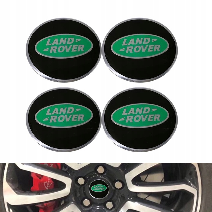 4 PIEZAS LAND ROVER PEGADURA EMBLEMA AL LLANTAS 56MM 