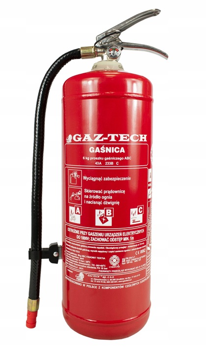 EXTINGUIDOR DE POLVO GP-6 X ABC ES 6 KG + SOPORTE ADR 