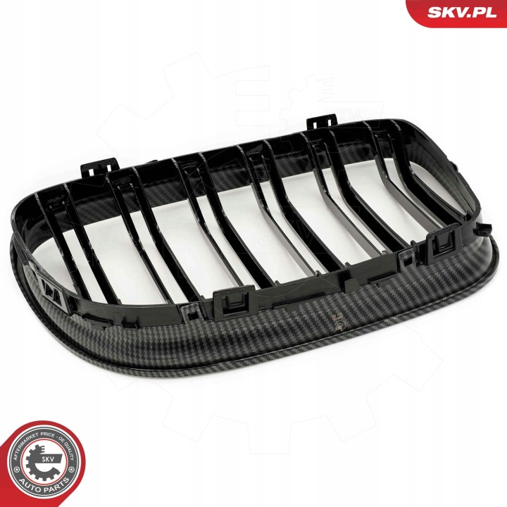 GRILLE GRILLES DOUBLE MOULURE COULEUR CARBONE BMW 3 E90 RESTYLAGE 51137157275