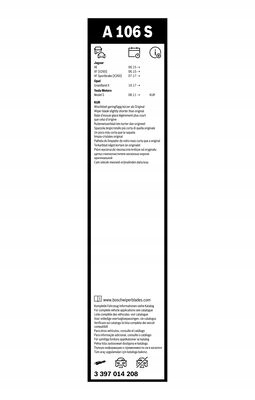 BOSCH ESCOBILLAS AEROTWIN 700/425MM JAGUAR 14-, TESLA 