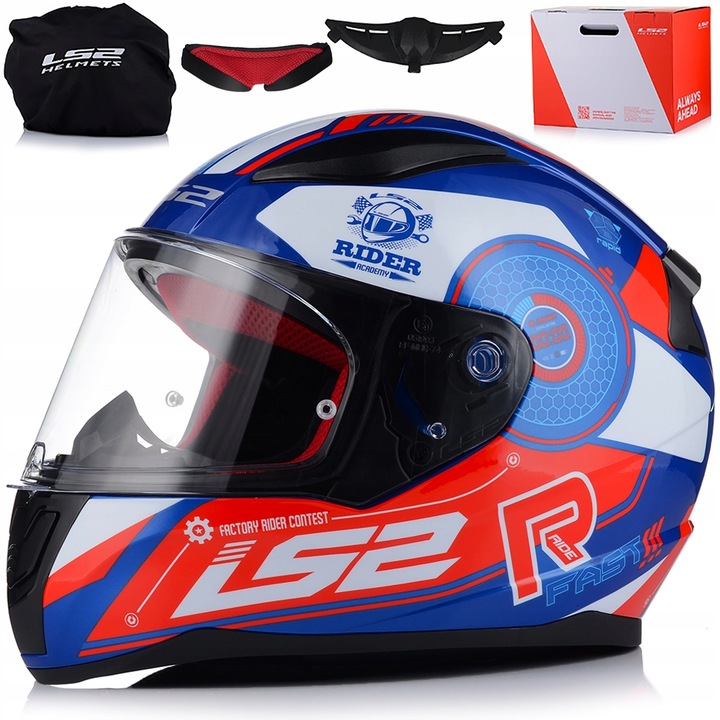 CASCO PARA MOTOCICLETA LS2 FF353 RAPID STRATUS BL/RED INTEGRALNY SISTEMA PINLOCK 