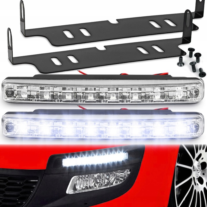 POWERFUL LAMPS FOR DRIVER DAYTIME DRL 8 LED LIGHT DZINNE FOR AUTO HOMOLOGATION 