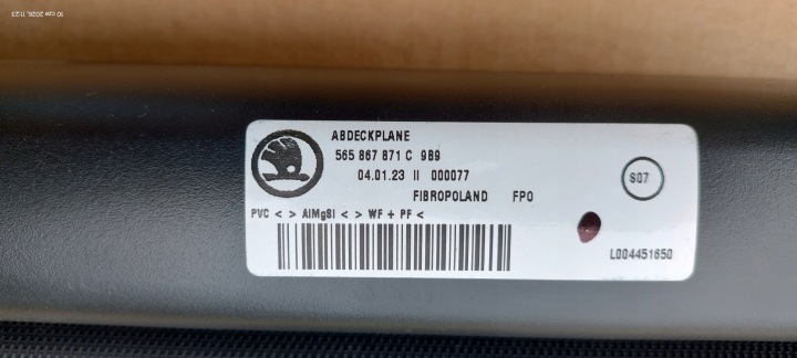 SKODA KODIAQ 2016-2025 STORE COUVERCLES DE COFFRE 565867871C