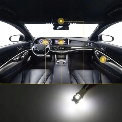 70 SZT.ZAROWKA LED 6000K 300LM 12V T10 SMD 2026