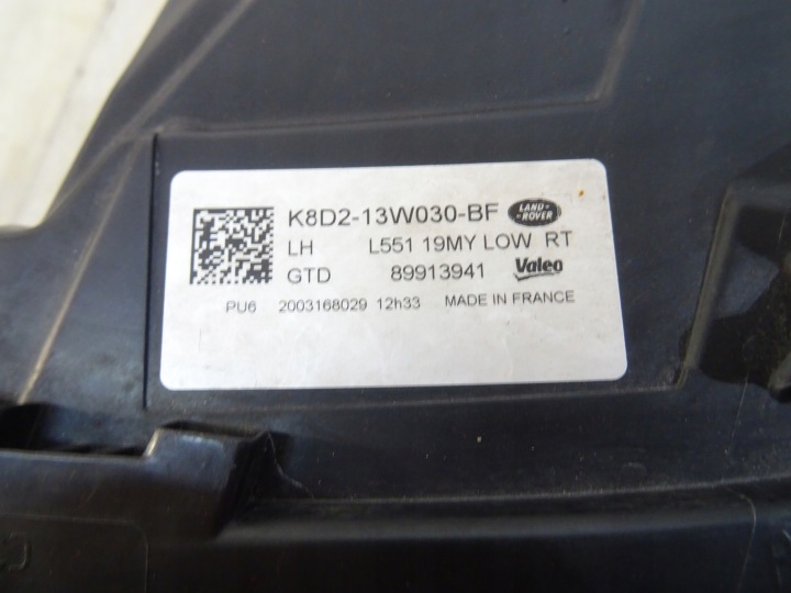 PHARE GAUCHE RANGE ROVER EVOQUE L551 K8D2-13W030-BF LLU