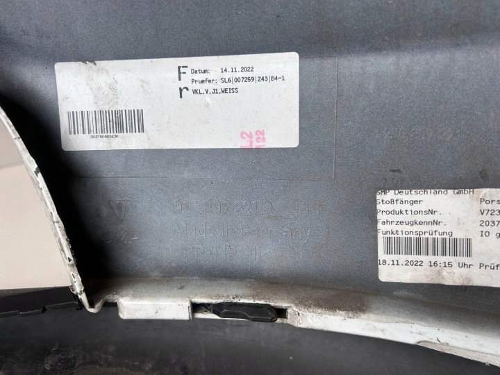 PORSCHE TAYCAN 9J1 PARE-CHOCS AVANT 9J1807221 D ORIGINAL
