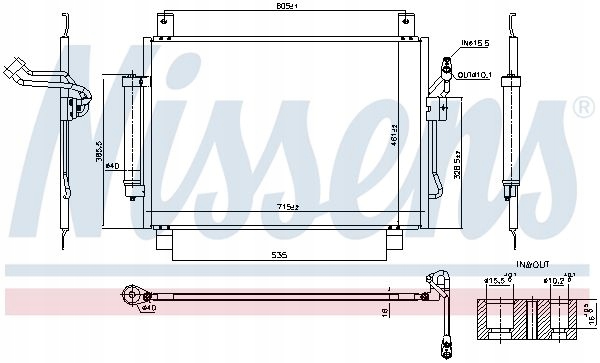 CONDENSADOR RADUADOR DE ACONDICIONADOR 940836 NISSENS 