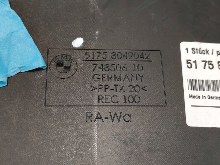 BMW 5 F10 F11 PROTECTION SOUS PARE-CHOCS ARRIÈRE 8049042