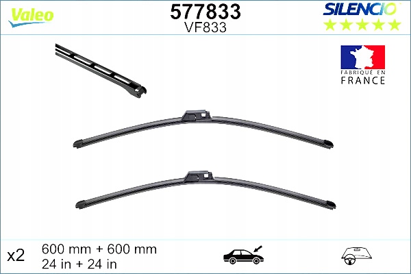 LIMPIAPARABRISAS ESCOBILLAS 2 PIEZAS VF833 SILENCIO 600MM BENTLEY CONTINENTAL 