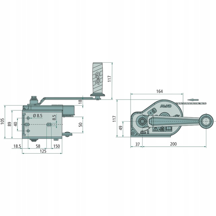 Wciągarka linowa 2kg 350kg 25kg AL-KO photo 2 - milautoparts-fr.ukrlive.com