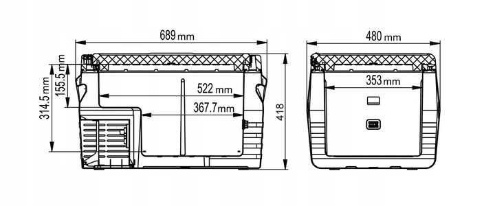 REFRIGERADOR DE AUTOMÓVIL TURÍSTICA KOMPRESOROWA 50L 