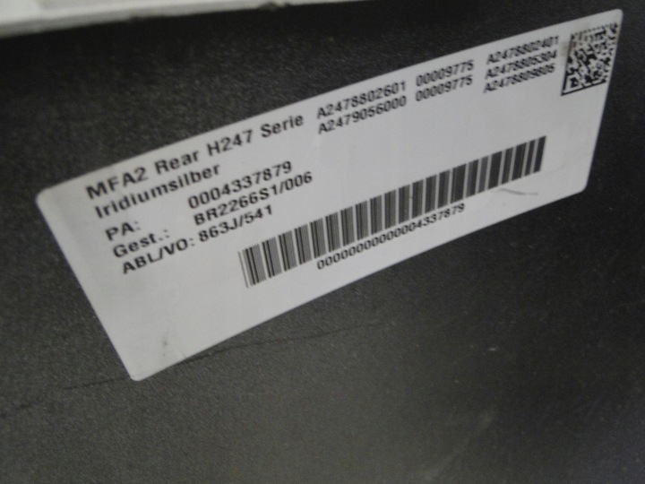 MERCEDES EQA H243 243 PARE-CHOCS ARRIÈRE PTS 775