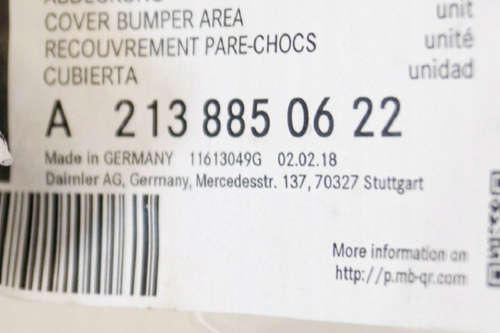 MERCEDES-BENZ E-CLASS W213 INFÉRIEURE PROTECTION PARE-CHOCS AVANT A2138850622