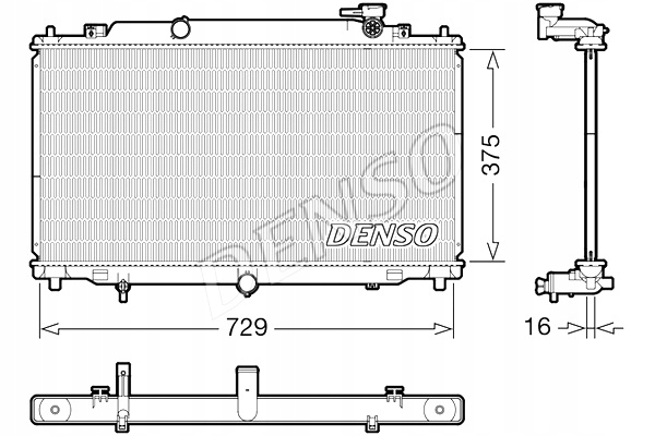 RADUADOR DEL MOTOR DE AGUA MAZDA 6 2.0 2.5 12.12- DENSO 