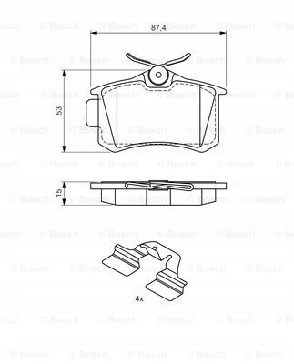 DISCOS ZAPATAS PARTE TRASERA BOSCH VW GOLF IV CABRIOLET 1.8 