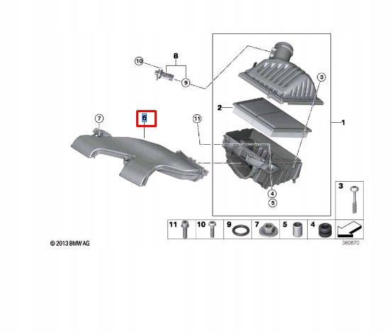 NOUVEAU BMW X1 F48 INTAKE SILENCER AIR DUCT 13718576980 ORIGINAL 13-71-8-576-98