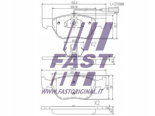 FAST FT29058 ZAPATAS HAM ALFA 147 /156 00- PRZ. 