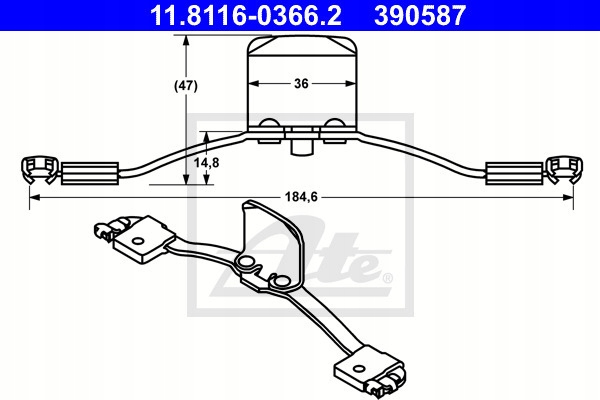 ATE 11.8116-0366.2 SPREZYNA, CALIPER BRAKES photo 1 - milautoparts-fr.ukrlive.com