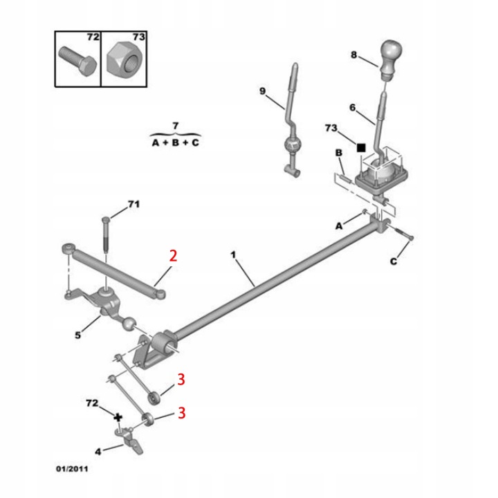 CÂBLE BIELLE DE POUSSÉE CHANGEMENTS VITESSE BIELLE DE POUSSÉE LACZACEGO VERS PEUGEOT 206 206CC 206SW 207