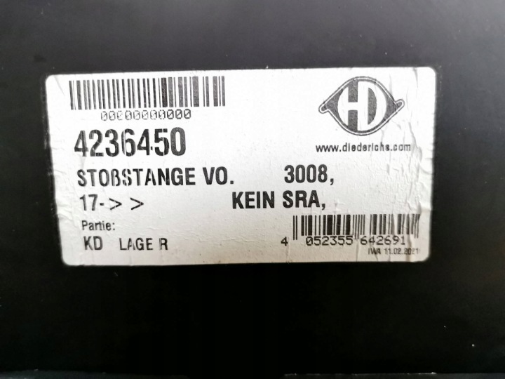 PARE-CHOCS AVANT AVANT PEUGEOT 3008 II 1617941180