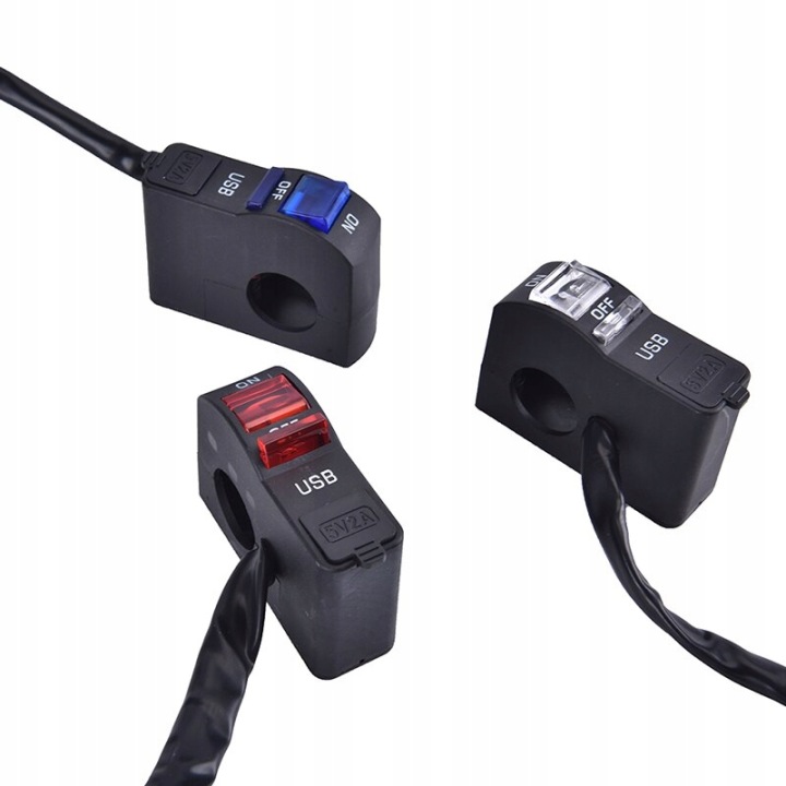 COMMUTATEUR COMMUTATEUR AVEC CHARGEUR MOTOCYCLETTE MOTEUR QUAD LED USB 2A