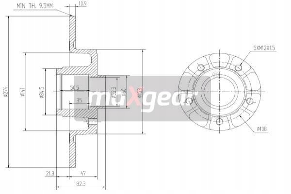 DISCO DE FRENADO RENAULT T. LAGUNA 01- SIN LOZYSKA. SIN PIERSCIENIA ABS 