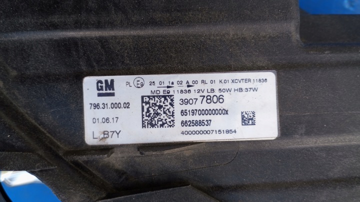 39077806 662588537 CHÂSSIS BOÎTE PHARES GAUCHE AVANT OPEL ASTRA K V LED
