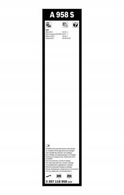 POIGNÉE ESSUIE-GLACES SANS CADRE AVANT AVEC SPOJLEREM 2PCS A958S AEROTWIN