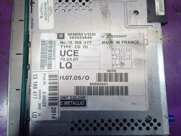 OPEL VECTRA C RADIO SIEMENS CD 383555646