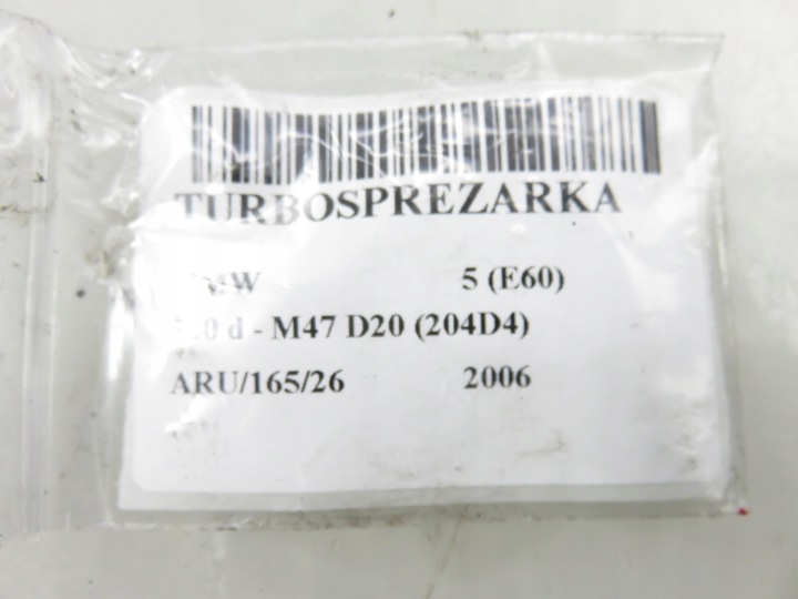 TURBOCOMPRESSEUR BMW 5 (E60) 520 D M47 D20 (204D4) 7794020 M47 D20 (204D4)
