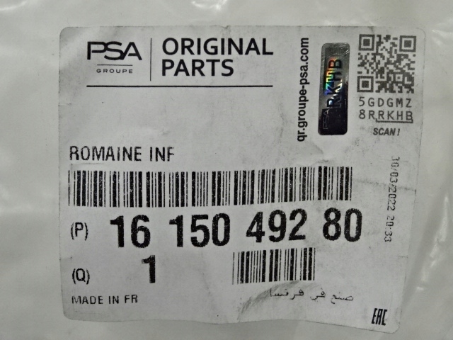 ZAFIRA PROACE VIVARO GLISSIÈRE FIXATION PARE-CHOCS GAUCHE 1615049280
