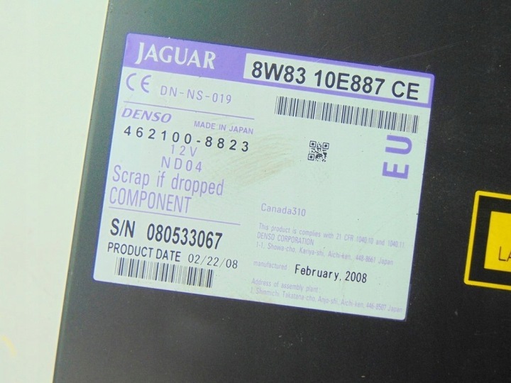 JAGUAR XF 2.7D 08R LECTEUR DE CARTE NAVIGATION 8W8310E887CE