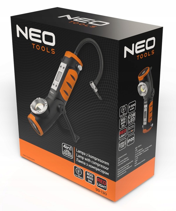 2 CV PHARE AKUMULATOROWA 800LM AVEC COMPRESSEUR 99-130 NEO TOOLS