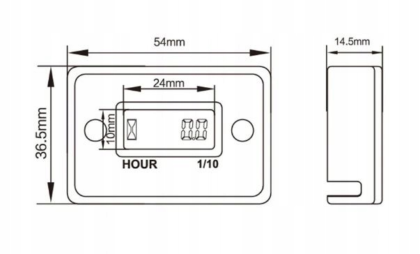 CUENTAKILOMETROS MOTOGODZIN CZAS DE FUNCIONAMIENTO DEL MOTOR 12 / 24 V 