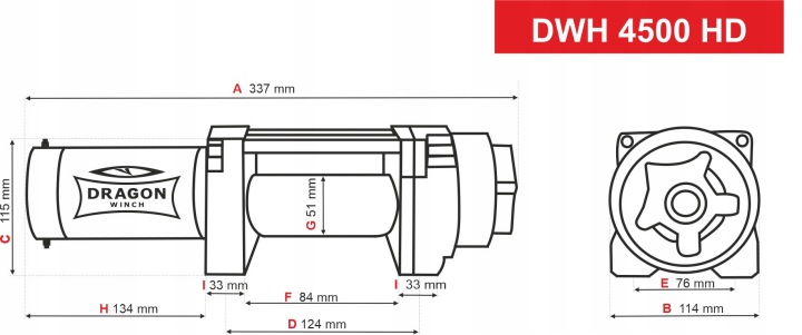 WYCIAGARKA DRAGON WINCH HIGHLANDER DWH4500HD-S 4500 LB 12 V SYNTHÉTIQUE